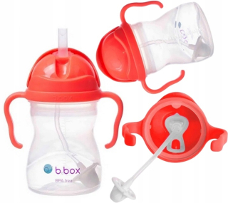 B.box pohár so slamkou 240 ml červený BB00510